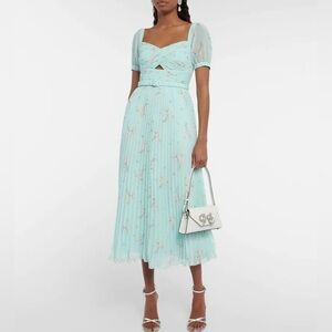 Self Portrait | Pleated Floral Midi Dress